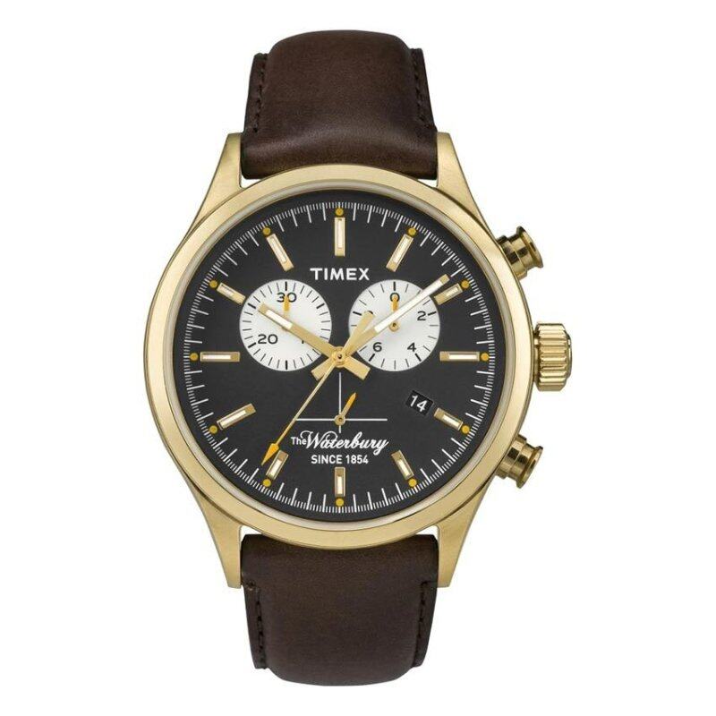Timex Style-Originals Originals Modern The Waterbury Chrono Blk Dial Brn Stp Malaysia