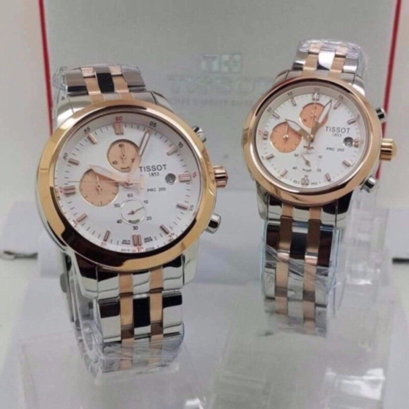Tissot Couple Steel Silver/Gold White Fancy Dial Watch Malaysia