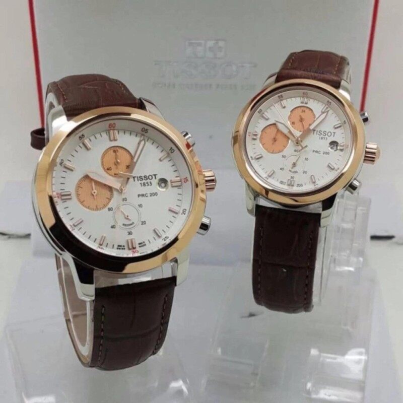 Tissot Men Women Couple Leather Prc 200 Quartz Date Wrist Fancy Watch Malaysia