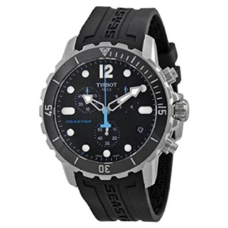 Tissot Mens T066. Seastar 1000 Black Dial Black Rubber Strap Swiss Quartz Watch Malaysia