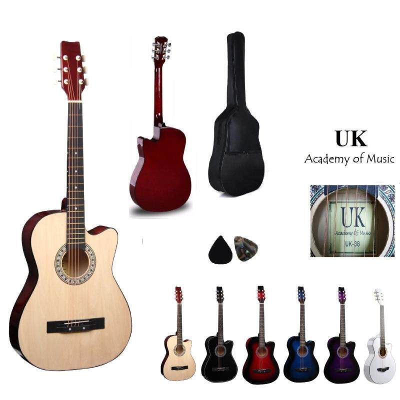 UK Acoustic Guitar 38 Inch(Natural) Free Bag and 2 Picks Malaysia