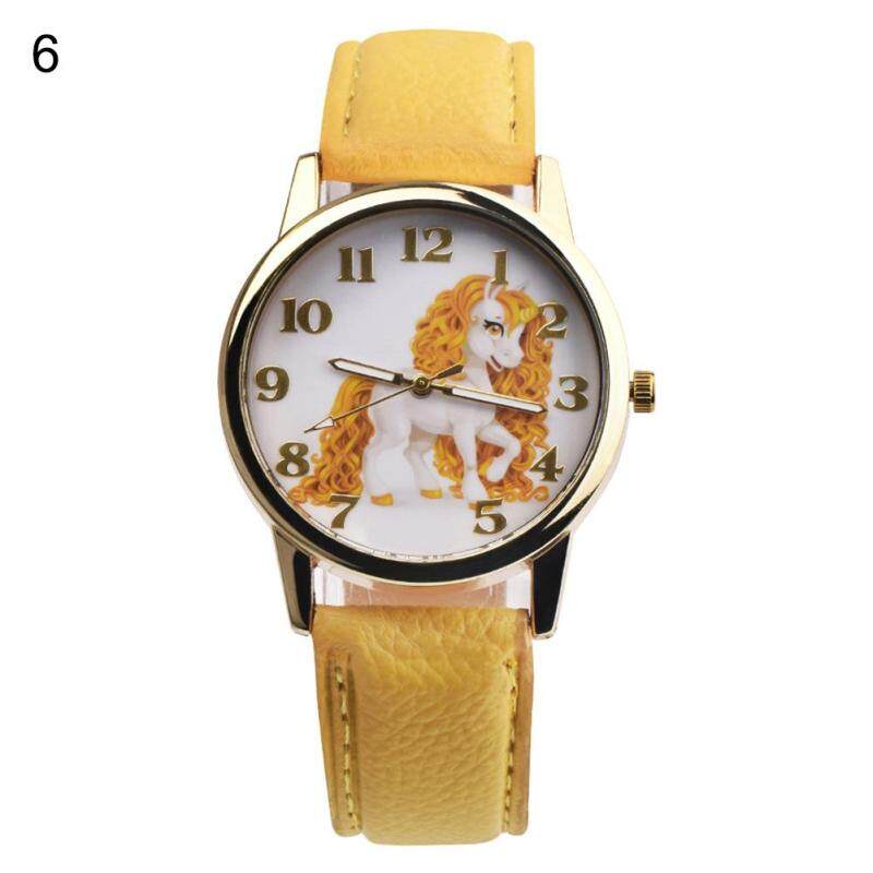 Useful Girl Boy Unicorn Watch Analog Display Faux Leather Quartz Wrist Watch Xmas Gift (4#) Malaysia