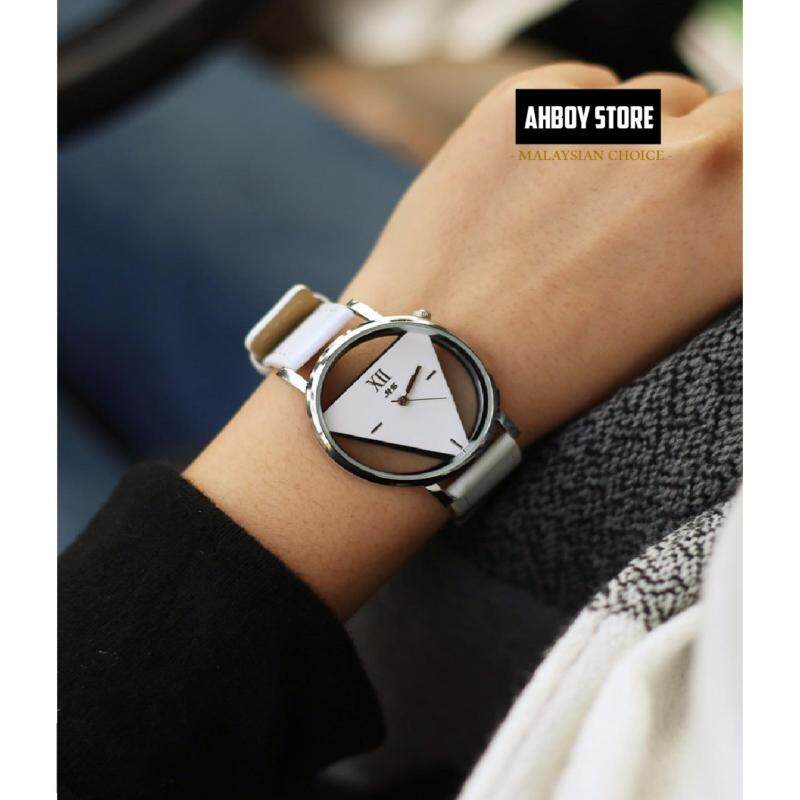 WHITE Mens Womens Couple Triangle Quartz Watches Valentines Day Memory Gift Black White Malaysia