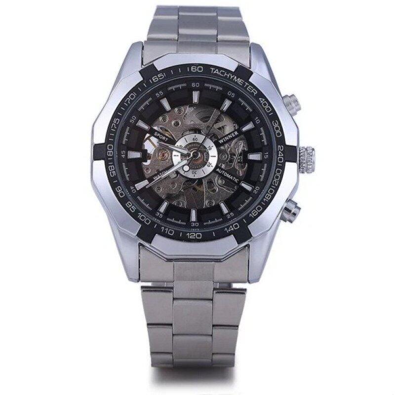 Winner Men Hollow Automatic Mechanical Watch Stainless Steel Band
BLACK Malaysia