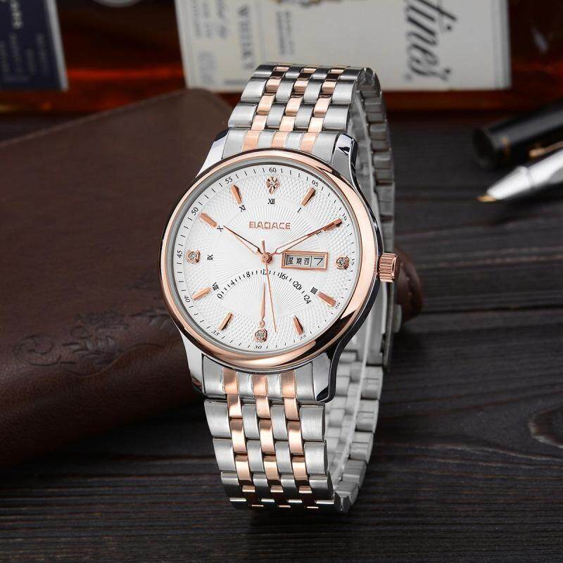 Womdee A point on behalf of Geneva white rose gold watch strap quartz watch men simple luxury watches wholesale (White) Malaysia
