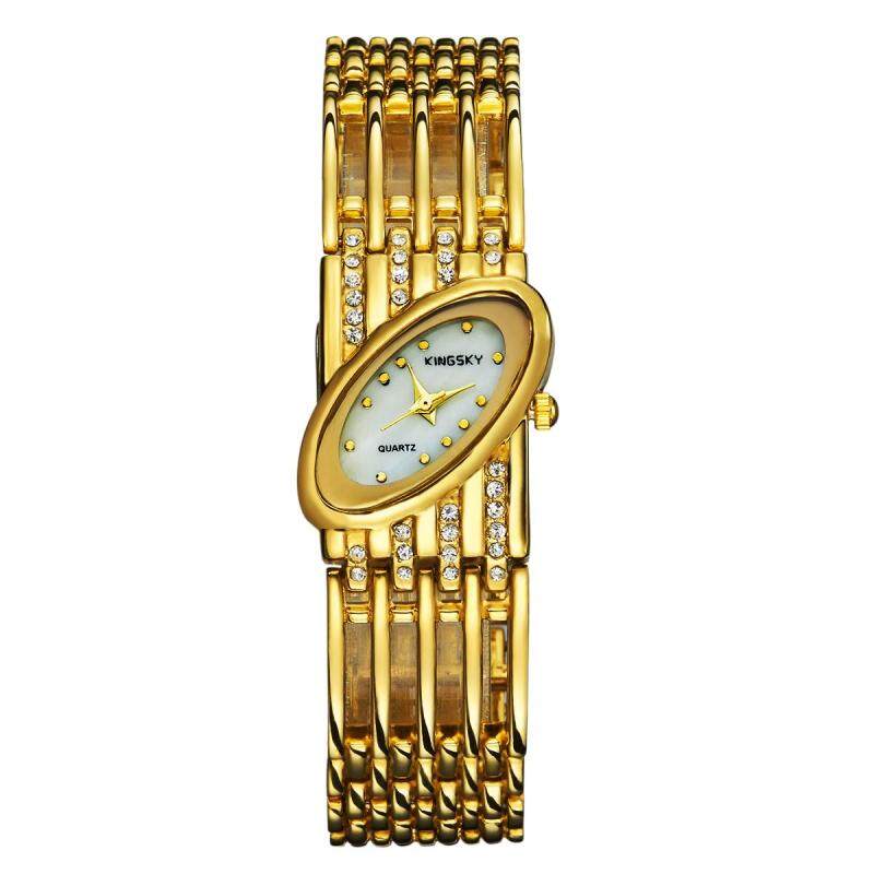 Womdee Kingsky genuine hand twist drill watch quartz watch factory direct foreign trade import machine color wholesale (Gold) Malaysia