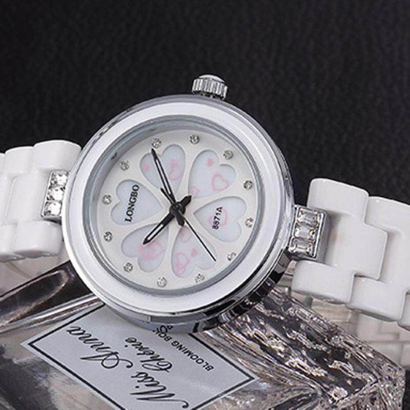Womdee Long Bo LONGBO watch fashion watches quartz ceramic diamond heart-shaped waterproof fashion in table 8871 (White) Malaysia