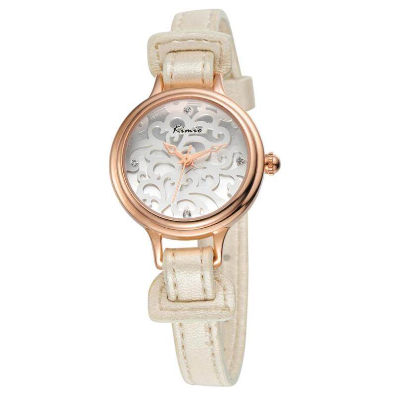 Womdee Ms. KIMIO fashion casual watches square diamond fashion personality table KW541S (GoldWhite) Malaysia