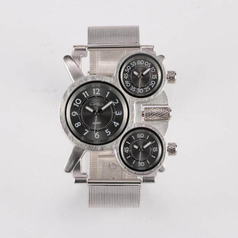 Womdee OULM Europe radium mens watches wholesale / ebay trade selling watches / time zones / alloy bracelet (silver) Malaysia