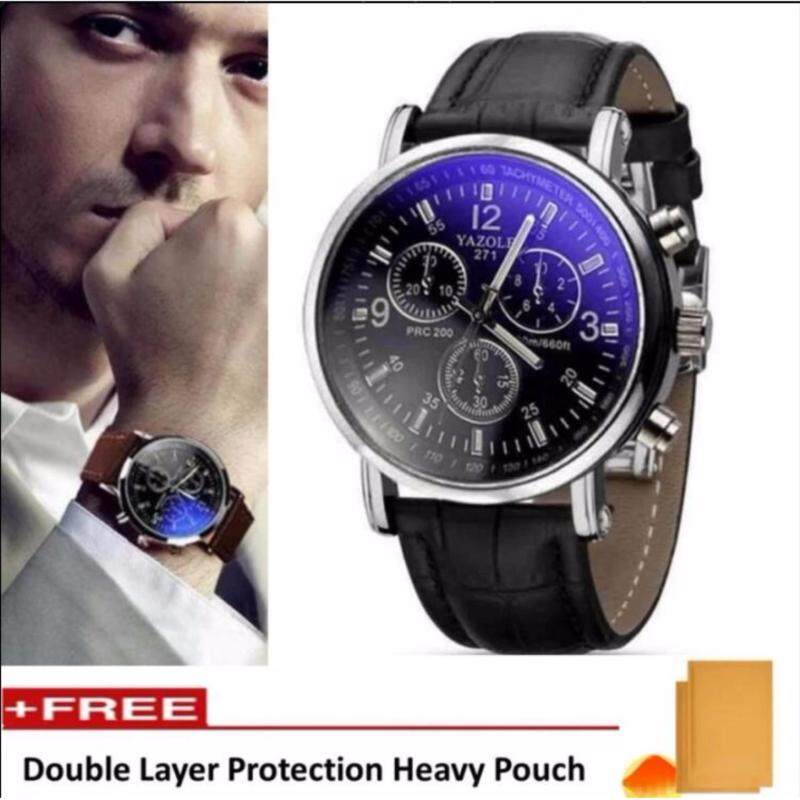 Yazole Vintage Unisex Leather Band Stainless Steel Sport Military
Quartz Wrist Watch Malaysia