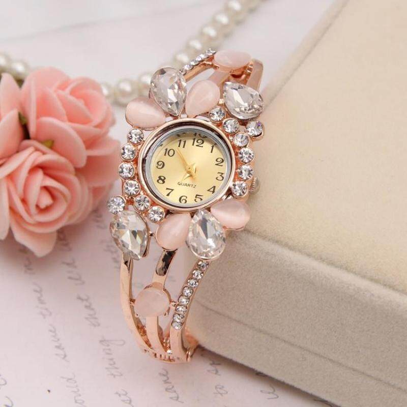YBC Women Flower Rhinestone Bangle Watches Luxury Quartz Wristwatch Malaysia