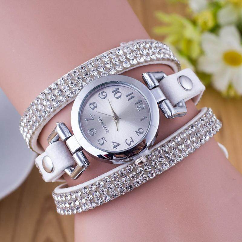YingWei Fashion Women Lady Waterproof Rhinestone Quartz Roma Bracelet Watch Sliver Malaysia
