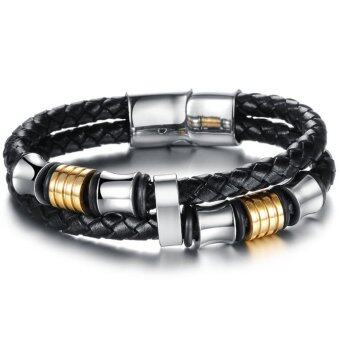 harga baru vernyx s simply braid leather titanium steel bracelet glt678 brown gelang pria harga baru vernyx s simply braid leather titanium steel bracelet glt678 brown gelang pria