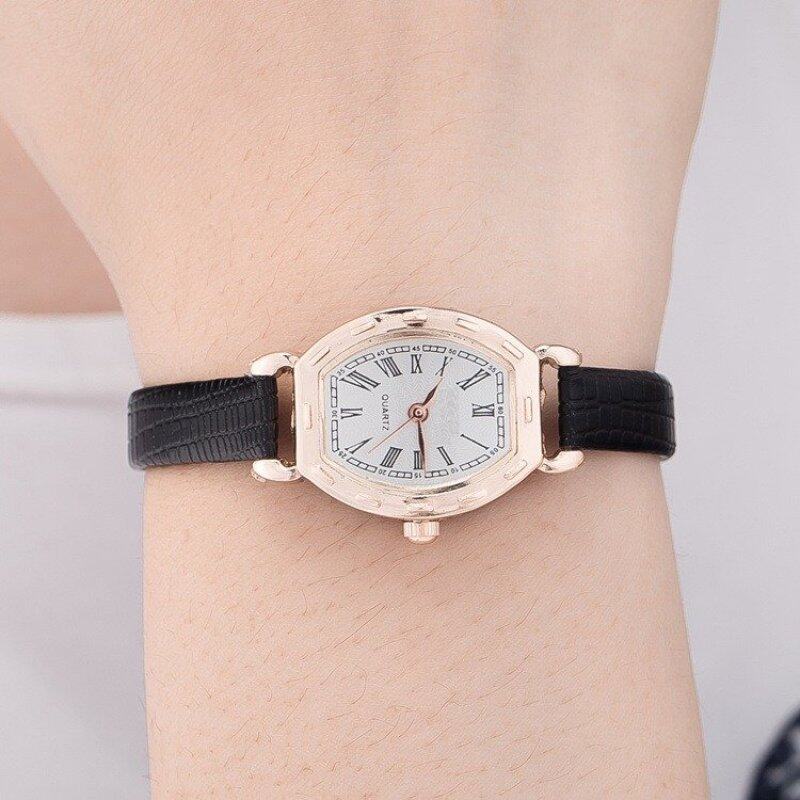 Yuhao High Quality BLACK Leather Strap Watch Roman Numerals Quartz Watch Malaysia